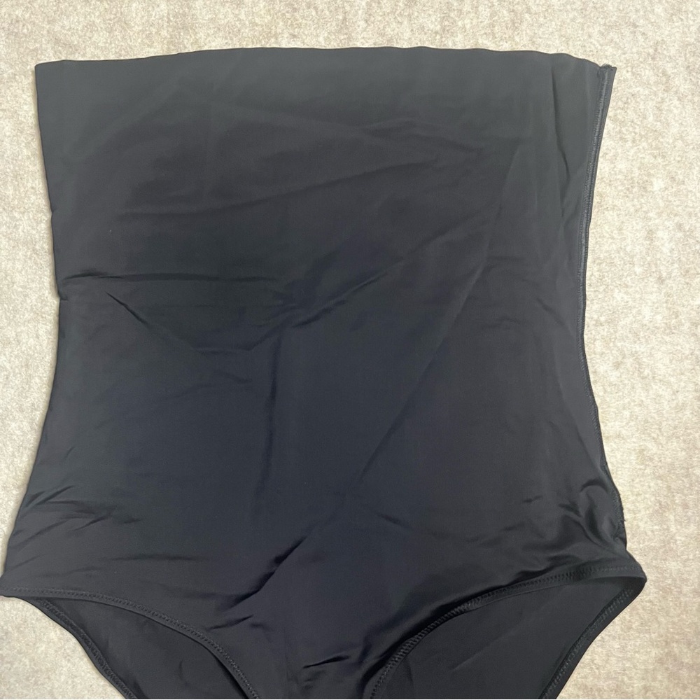 Aerie High Torso Waisted Full Coverage Bikini Bottom Medium Black Swimwear NWT - Picture 4 of 8